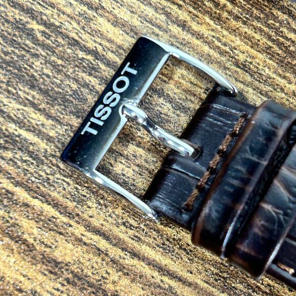 Original Tissot 22mm-19mm Brown Crocodile Band Strap Leather Watch - Picture 3 of 10